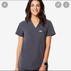 Figs Charcoal Catarina Scrub Top XXS